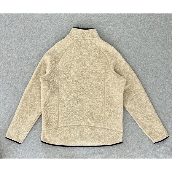 Patagonia Classic Retro-X Jacket Mens Large Beige Sherpa Fleece Zip Pockets